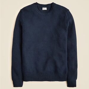 Basket-stitch cotton crewneck sweater